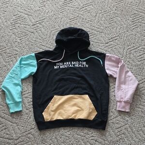 Dream Clothing "Bad For My Mental Health" Colorblock Hoodie Medium